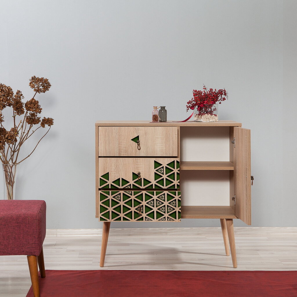 Lipasto Kalune Design Dresser 3441, tammen väri/vihreä hinta ja tiedot | Lipastot | hobbyhall.fi