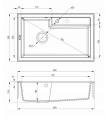 Deante graniitti tiskiallas Deante Eridan ZQE T10B, antrasiitti hinta ja tiedot | Keittiöaltaat | hobbyhall.fi