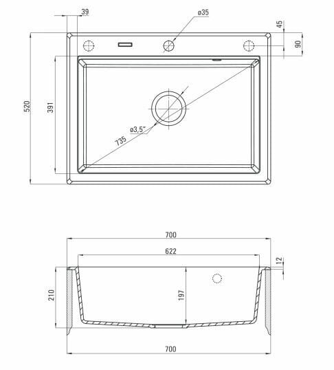 Deante graniitti tiskiallas Deante Eridan ZQE T103, antrasiitti hinta ja tiedot | Keittiöaltaat | hobbyhall.fi