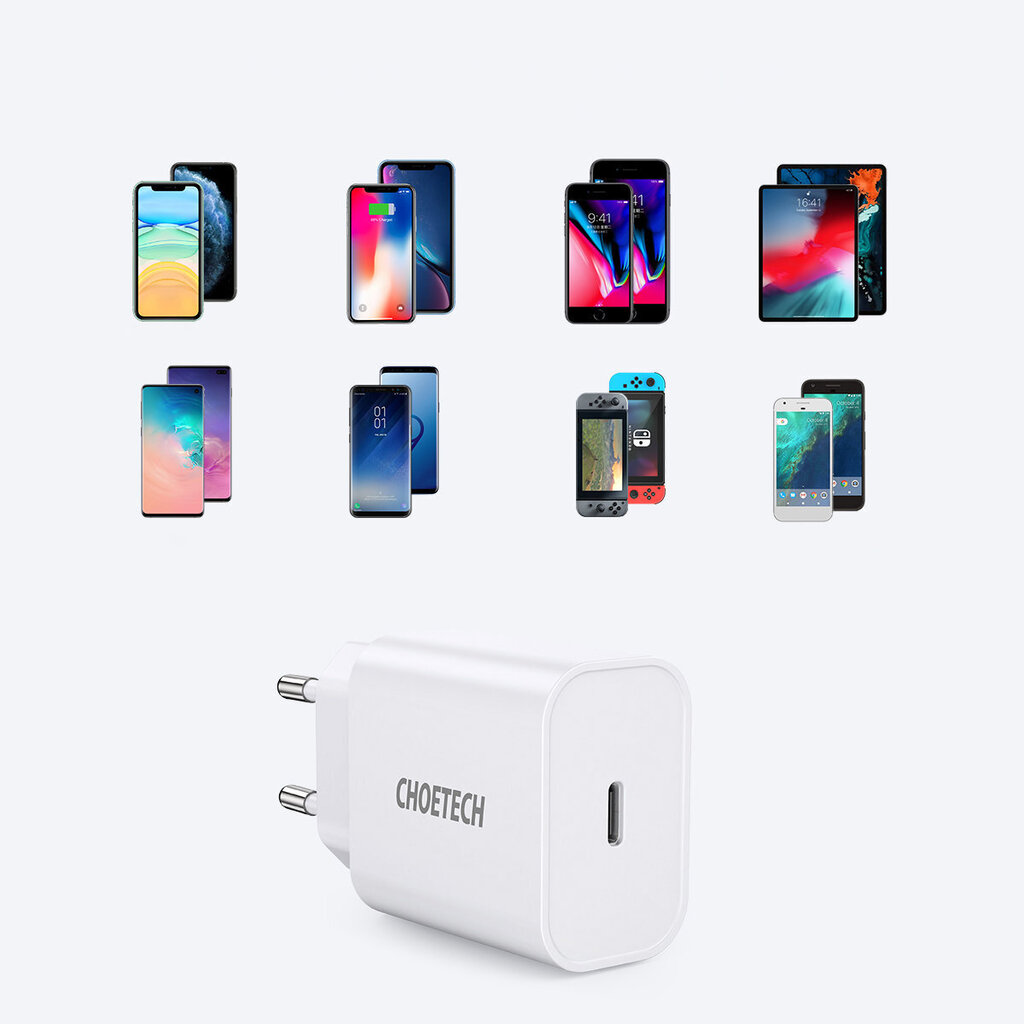 Choetech USB Type C PD 20W, Q5004 V4 hinta ja tiedot | Puhelimen laturit | hobbyhall.fi