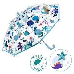 DJECO -sateenvarjo lapsille (alk. 3v), merieläinkuosi, DD04727 hinta ja tiedot | Lasten asusteet | hobbyhall.fi