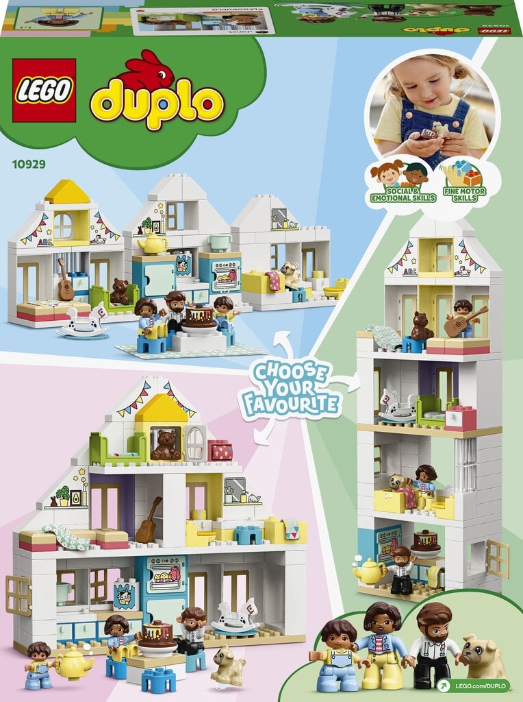 10929 LEGO® DUPLO Moduulileikkimökki hinta ja tiedot | LEGOT ja rakennuslelut | hobbyhall.fi