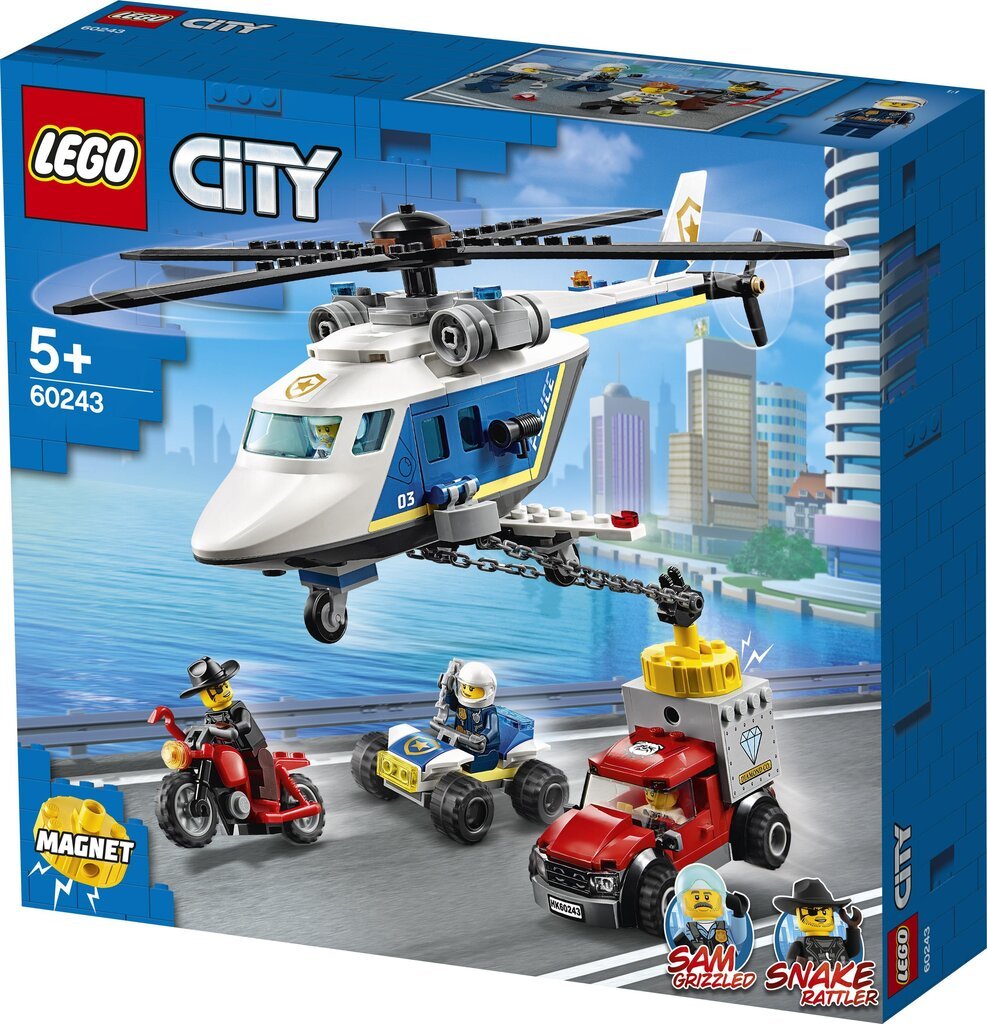 60243 LEGO® City Takaa-ajo poliisihelikopterilla hinta ja tiedot | LEGOT ja rakennuslelut | hobbyhall.fi