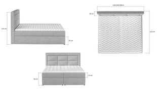 Sänky NORE Vivre 20, 160x200cm, musta hinta ja tiedot | Sängyt | hobbyhall.fi