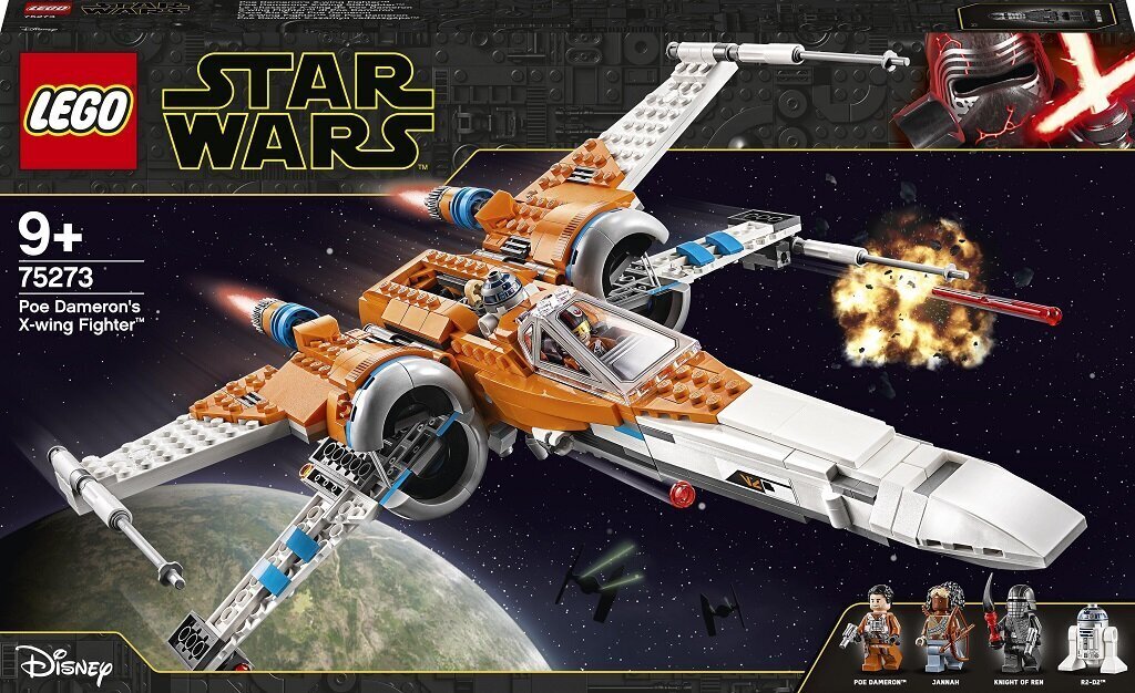 75273 LEGO® Star Wars Poe Dameronin X-siipinen hävittäjä hinta ja tiedot | LEGOT ja rakennuslelut | hobbyhall.fi