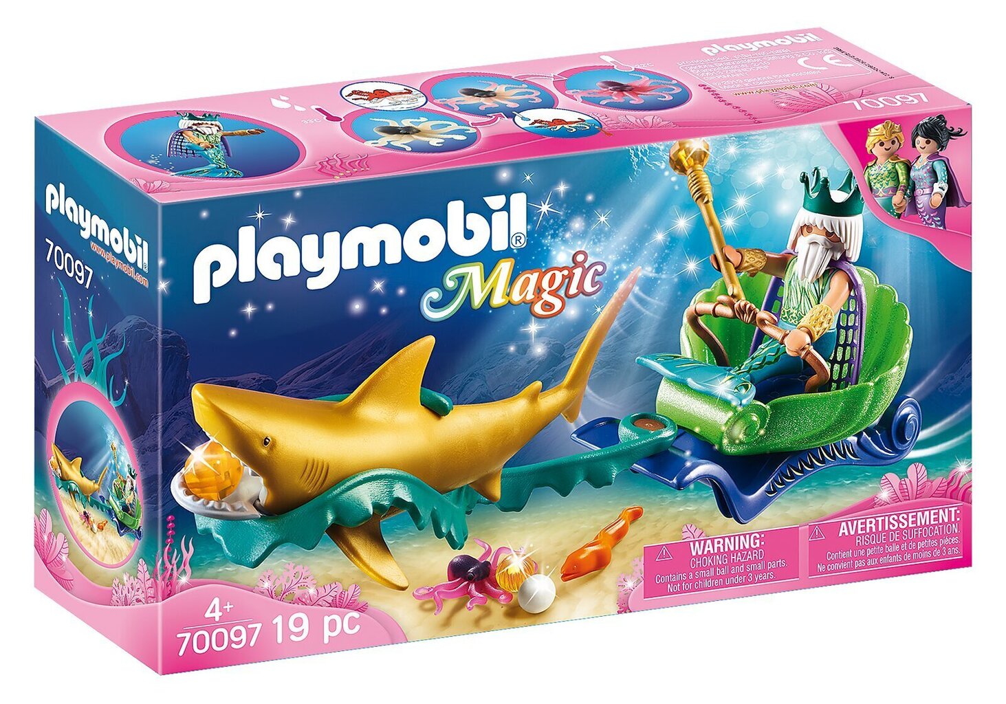 Playmobil® Magic - Meren kuningas hain vaunulla (70097) hinta ja tiedot | LEGOT ja rakennuslelut | hobbyhall.fi