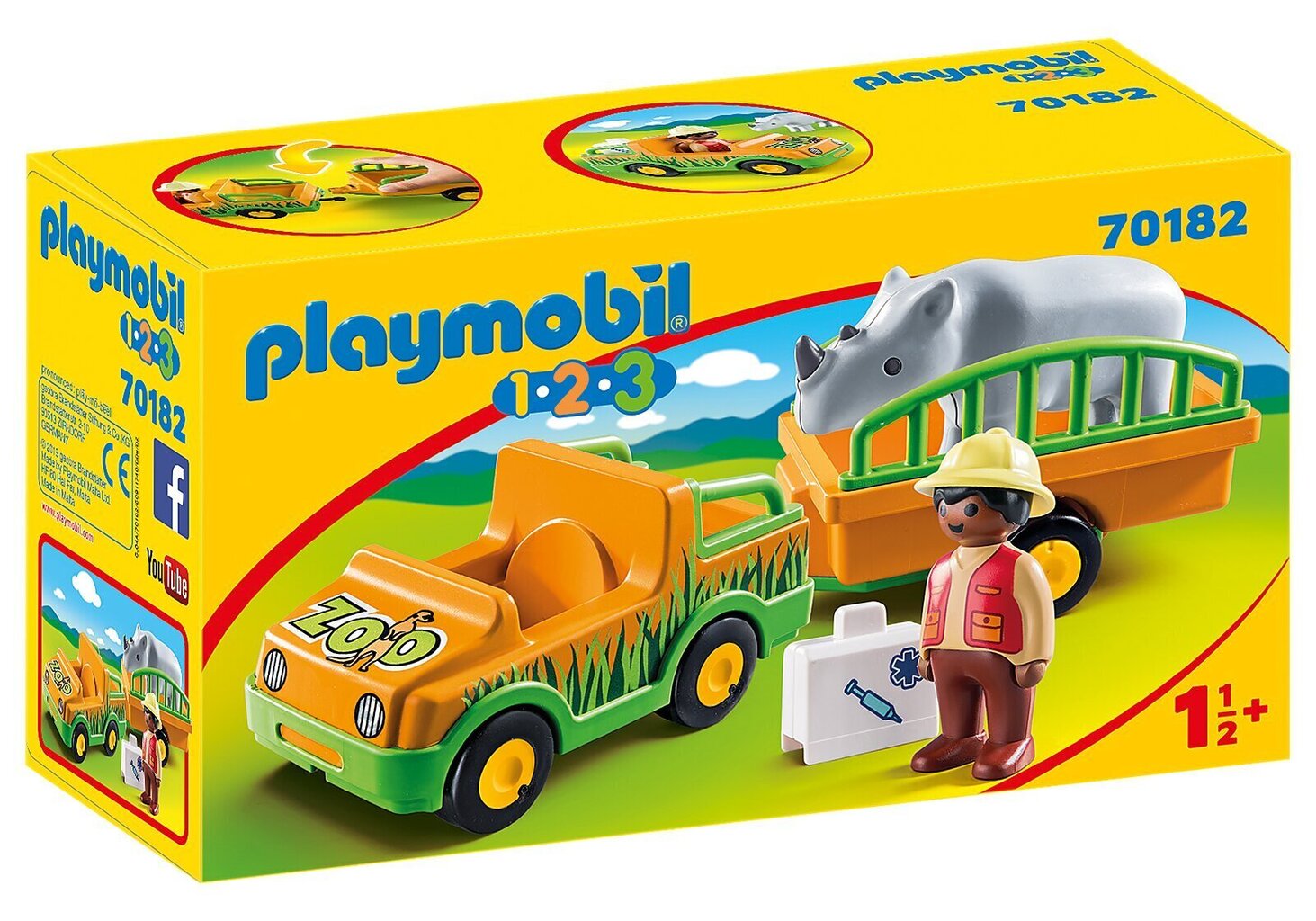 Rong 70182 PLAYMOBIL® 1.2.3., Eläintarha hinta ja tiedot | LEGOT ja rakennuslelut | hobbyhall.fi