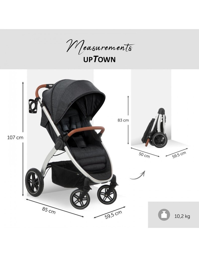 Matkarattaat Hauck Uptown, musta hinta ja tiedot | Vaunut ja rattaat | hobbyhall.fi