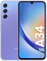 Samsung Galaxy A34 5G, Dual SIM, 6/128GB, Light Violet SM-A346BLVAEUB hinta ja tiedot | Matkapuhelimet | hobbyhall.fi