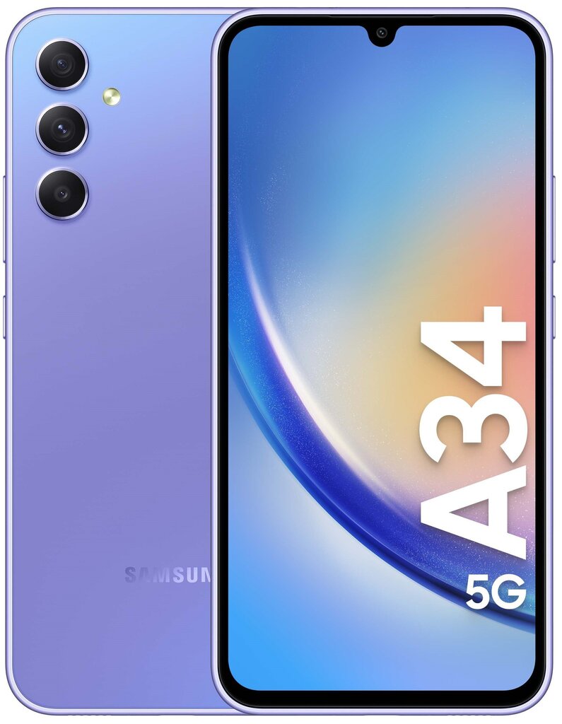 Samsung Galaxy A34 5G, Dual SIM, 6/128GB, Light Violet SM-A346BLVAEUB hinta ja tiedot | Matkapuhelimet | hobbyhall.fi