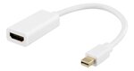 Adapter Deltaco miniDisplayPort, 4K UHD 60Hz, 0.2m, valge / 00110025