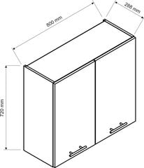 Keittiön seinäkaappi kuivaustelineellä Clara, grafiitti hinta ja tiedot | Keittiön kaapit | hobbyhall.fi