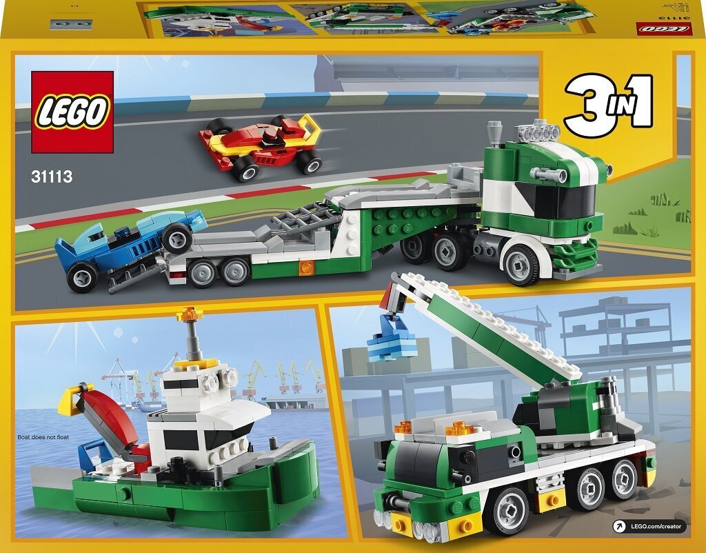 31113 LEGO® Kilpa-autojen kuljetusauto hinta ja tiedot | LEGOT ja rakennuslelut | hobbyhall.fi