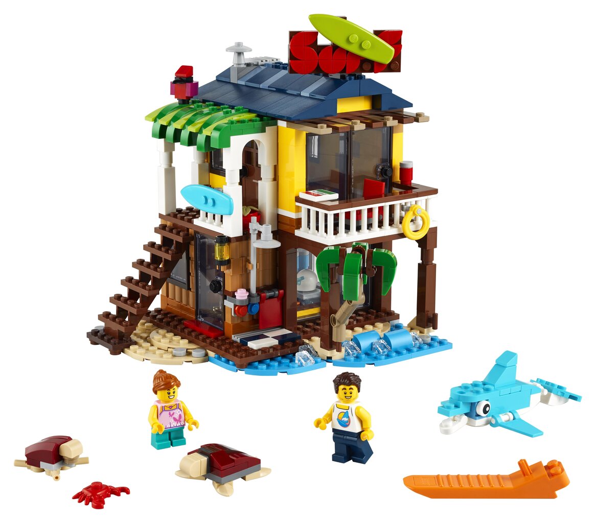 31118 LEGO® Creator Surffaajan mökki rannalla hinta ja tiedot | LEGOT ja rakennuslelut | hobbyhall.fi