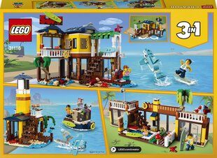 31118 LEGO® Creator Surffaajan mökki rannalla hinta ja tiedot | LEGOT ja rakennuslelut | hobbyhall.fi