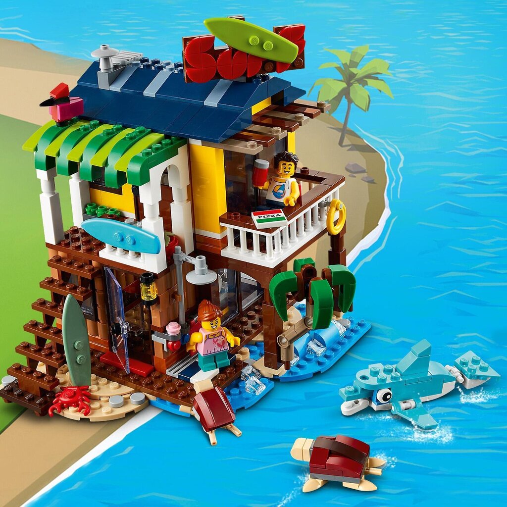 31118 LEGO® Creator Surffaajan mökki rannalla hinta ja tiedot | LEGOT ja rakennuslelut | hobbyhall.fi