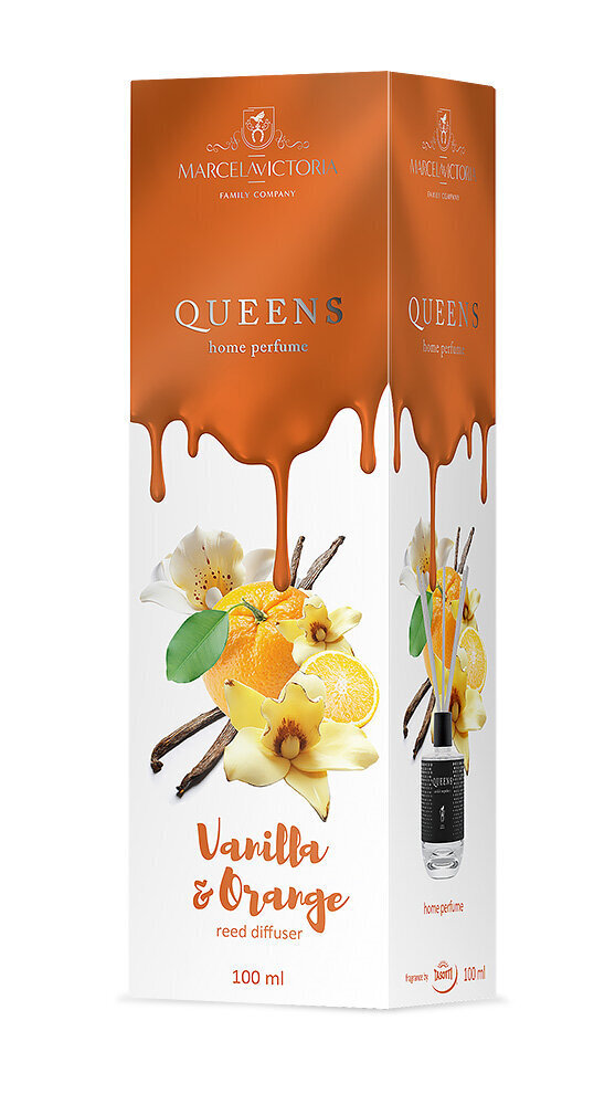 Kodin tuoksu Marcela Victoria Queens Reed Diffuser Vanilla & Orange, 100 ml hinta ja tiedot | Huonetuoksut | hobbyhall.fi