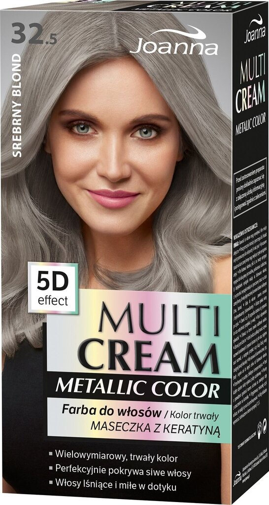 Hiusväri Joanna Cream Metallic Color, 32.5 Silver Blonde hinta ja tiedot | Hiusvärit | hobbyhall.fi