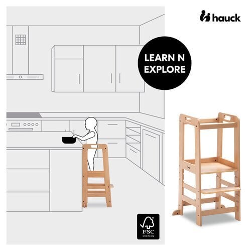Montessori-torni Hauck Learn N Explore, ruskea hinta ja tiedot | Lasten pöydät ja tuolit | hobbyhall.fi