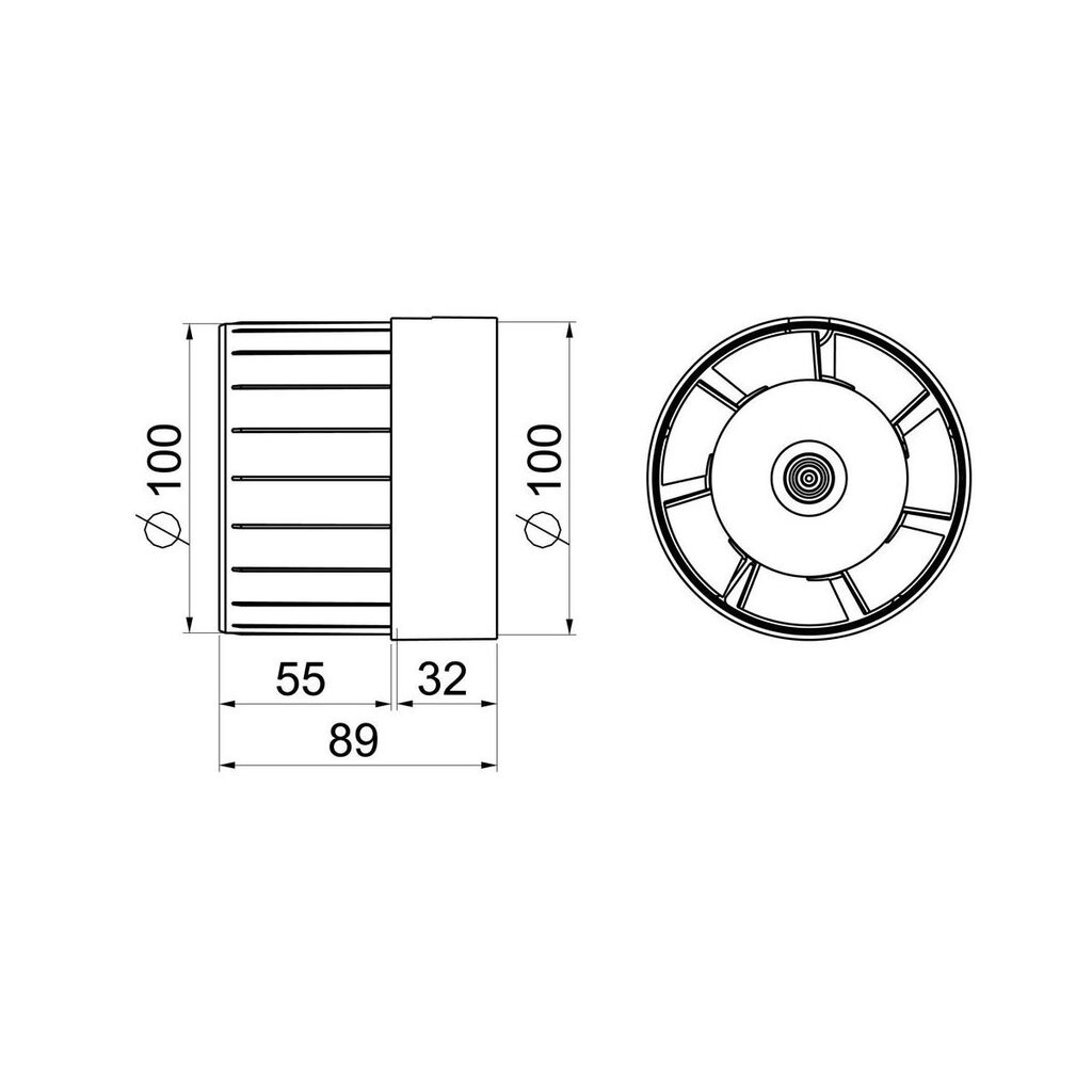 Kanavapuhallin Awenta WKA 150, 100mm hinta ja tiedot | Kylpyhuoneen tuulettimet | hobbyhall.fi