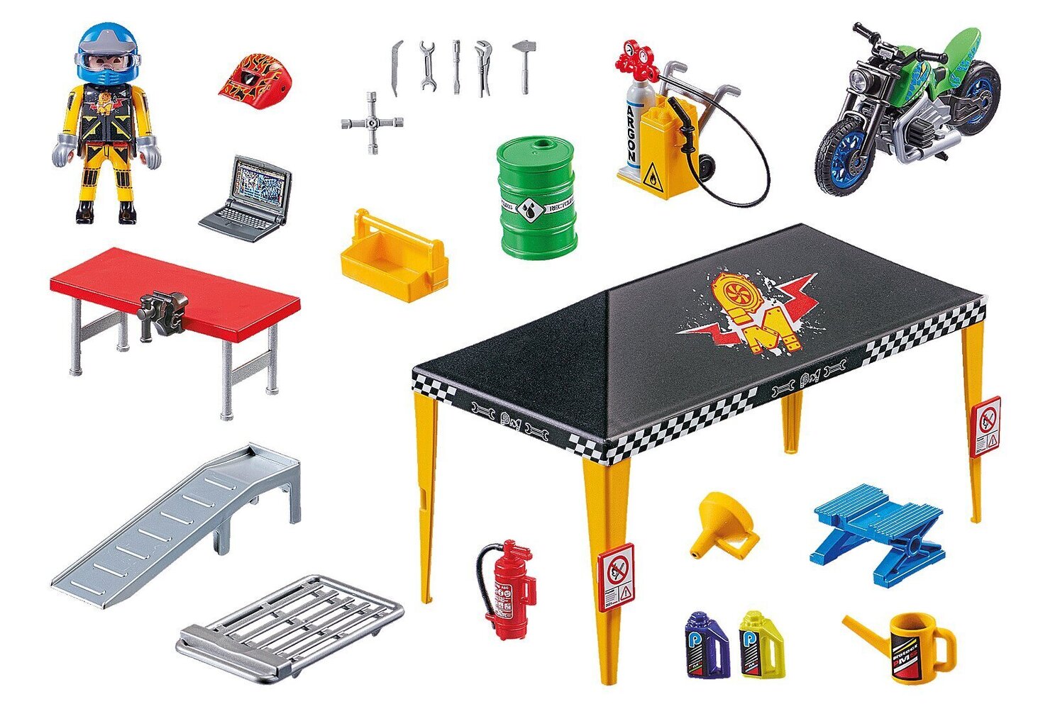 70552 PLAYMOBIL® Stuntshow Moottoripyöräpalvelu teltassa hinta ja tiedot | LEGOT ja rakennuslelut | hobbyhall.fi