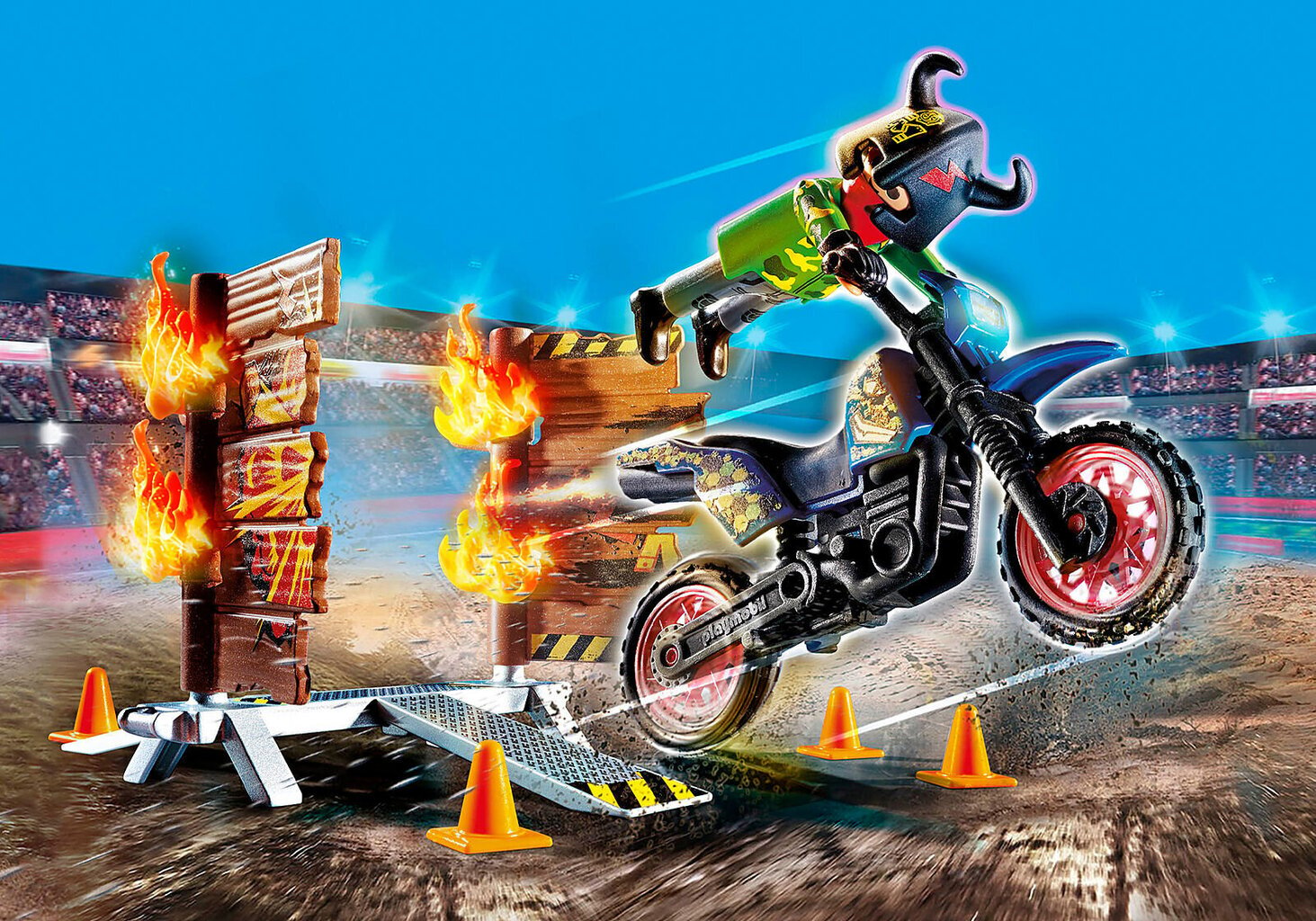 Playmobil® Stuntshow - Motocross tulisella seinällä (70553) hinta ja tiedot | LEGOT ja rakennuslelut | hobbyhall.fi