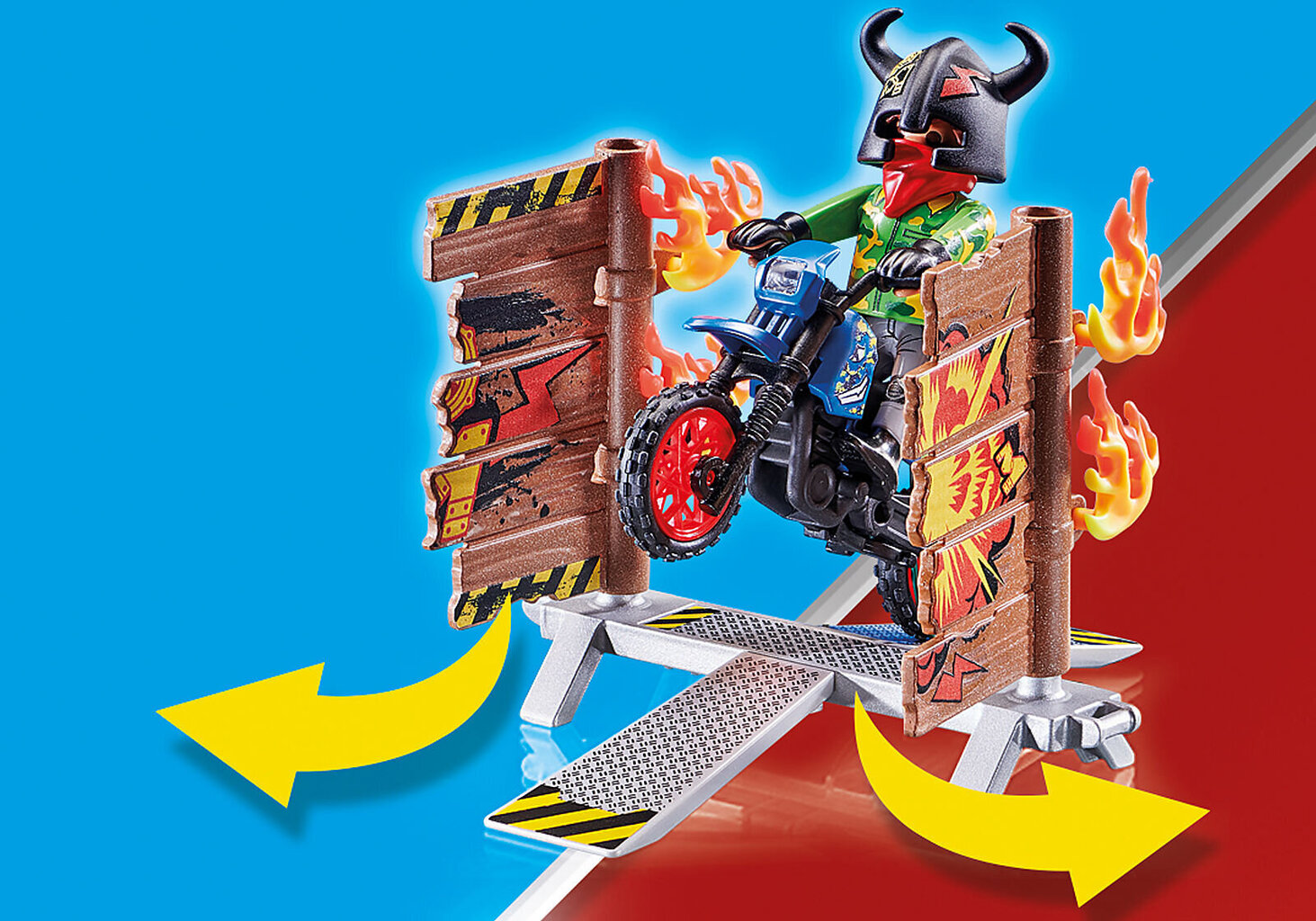 Playmobil® Stuntshow - Motocross tulisella seinällä (70553) hinta ja tiedot | LEGOT ja rakennuslelut | hobbyhall.fi