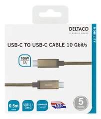 Deltaco USBC-1421M, USB C, 0.5m hinta ja tiedot | Deltaco Puhelimet, älylaitteet ja kamerat | hobbyhall.fi