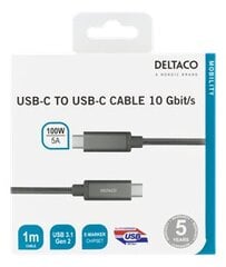 Deltaco USBC-1412M, USB C, 1m hinta ja tiedot | Puhelinkaapelit | hobbyhall.fi