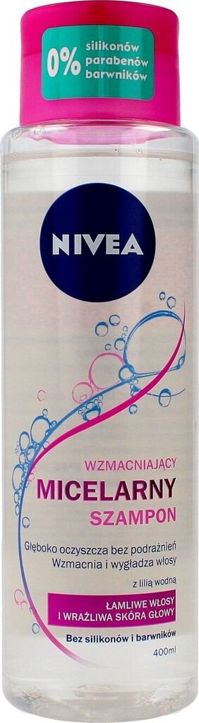 Hiuksia vahvistava misellishampoo ohuille hiuksille Nivea Micellar Shampoo, 400 ml hinta ja tiedot | Shampoot | hobbyhall.fi