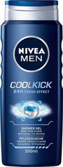 Miesten suihkugeeli Nivea Men Fresh Kick, 500 ml hinta ja tiedot | Suihkusaippuat ja suihkugeelit | hobbyhall.fi