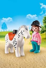 70404 PLAYMOBIL® 1.2.3 Ratsastaja hevosen kanssa hinta ja tiedot | LEGOT ja rakennuslelut | hobbyhall.fi