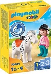 70404 PLAYMOBIL® 1.2.3 Ratsastaja hevosen kanssa hinta ja tiedot | LEGOT ja rakennuslelut | hobbyhall.fi