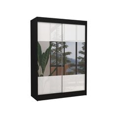 Vaatekaappi Adrk Furniture Tamos 150 cm,musta/valkoinen hinta ja tiedot | Kaapit | hobbyhall.fi