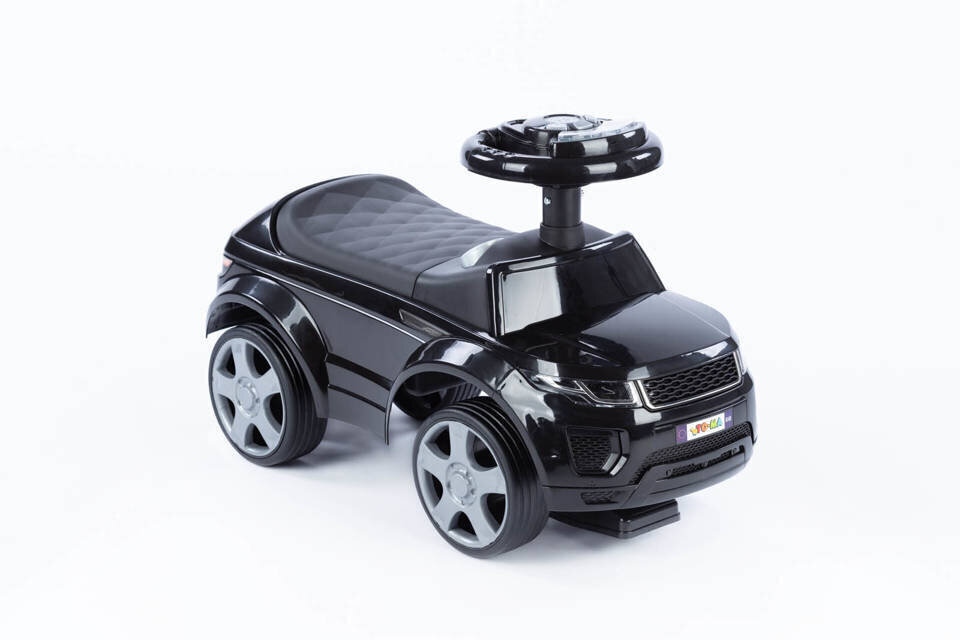 Vauvan työntöauto kahvalla ja kuminauhalla HZ614R MUSTA hinta ja tiedot | Vauvan lelut | hobbyhall.fi