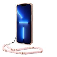 Guess PC/TPU Camera Outline Translucent Case with Strap for iPhone 14 Plus Pink hinta ja tiedot | Puhelimen kuoret ja kotelot | hobbyhall.fi