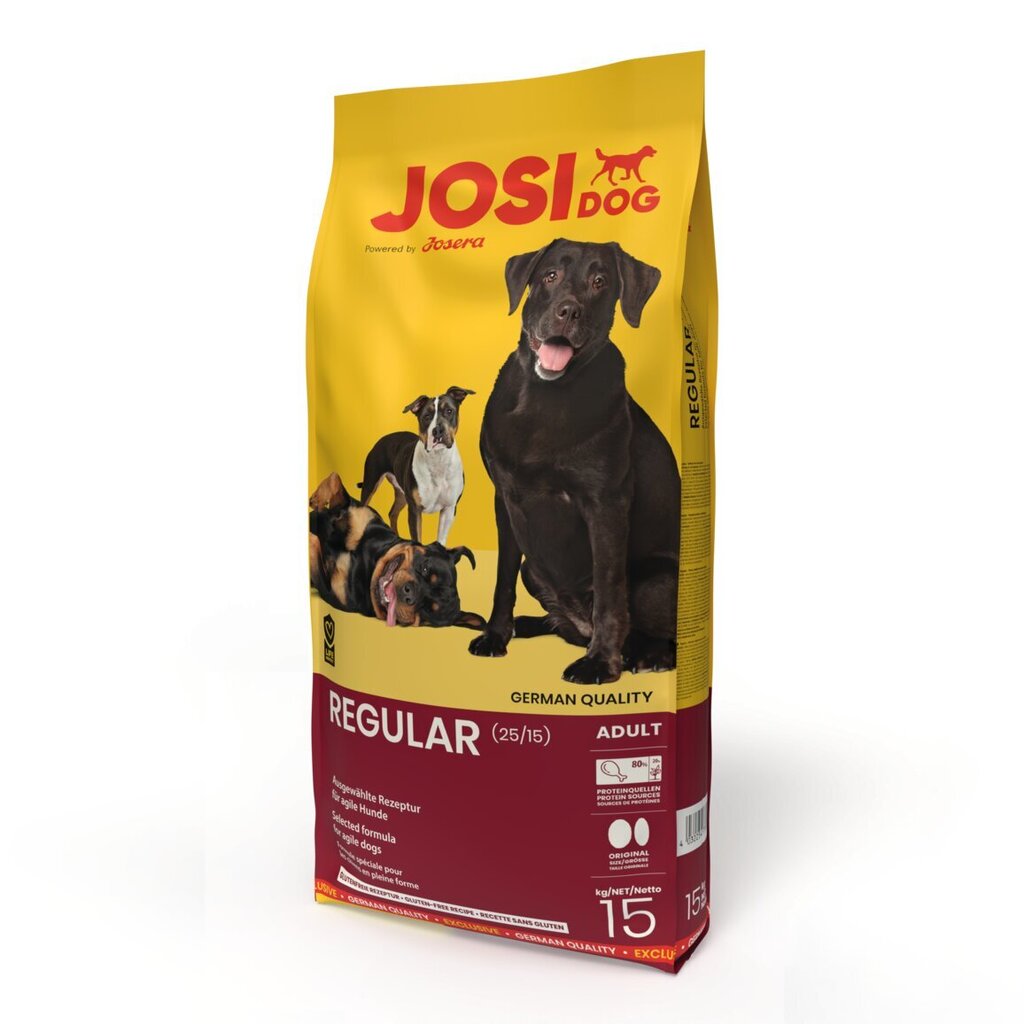 Kuivaruoka aikuisille koirille Josera Josidog Regular, 15 kg hinta ja tiedot | Koiran kuivaruoka | hobbyhall.fi