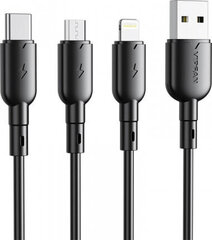 Vipfan USB-Lightning-kaapeli Colorful X11, 3A, 1m (musta) hinta ja tiedot | Kaapelit ja adapterit | hobbyhall.fi