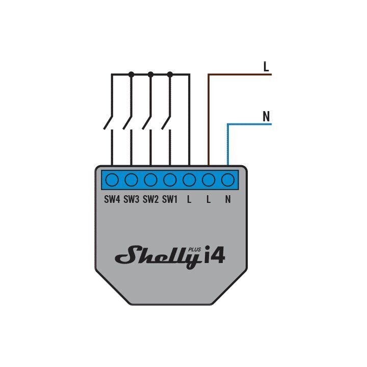 Ohjain Shelly i4 WiFi hinta ja tiedot | Turvajärjestelmien ohjaimet | hobbyhall.fi