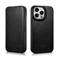 iCarer Leather iPhone 14 Pro Flip Magnetic MagSafe Black (AKI14220706-BK) hinta ja tiedot | Puhelimen kuoret ja kotelot | hobbyhall.fi