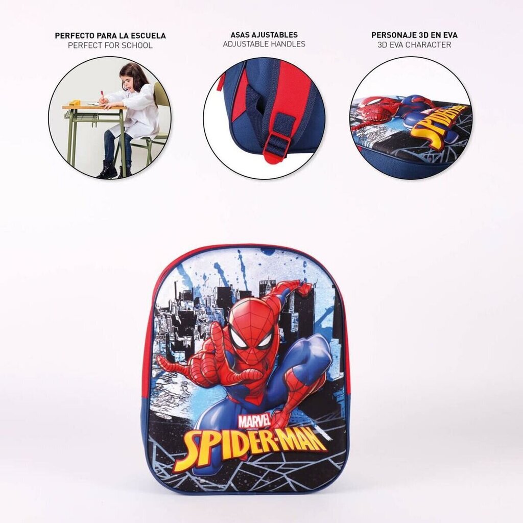 Marvel Spiderman 3D reppu 31cm hinta ja tiedot | Koulureput ja -laukut | hobbyhall.fi