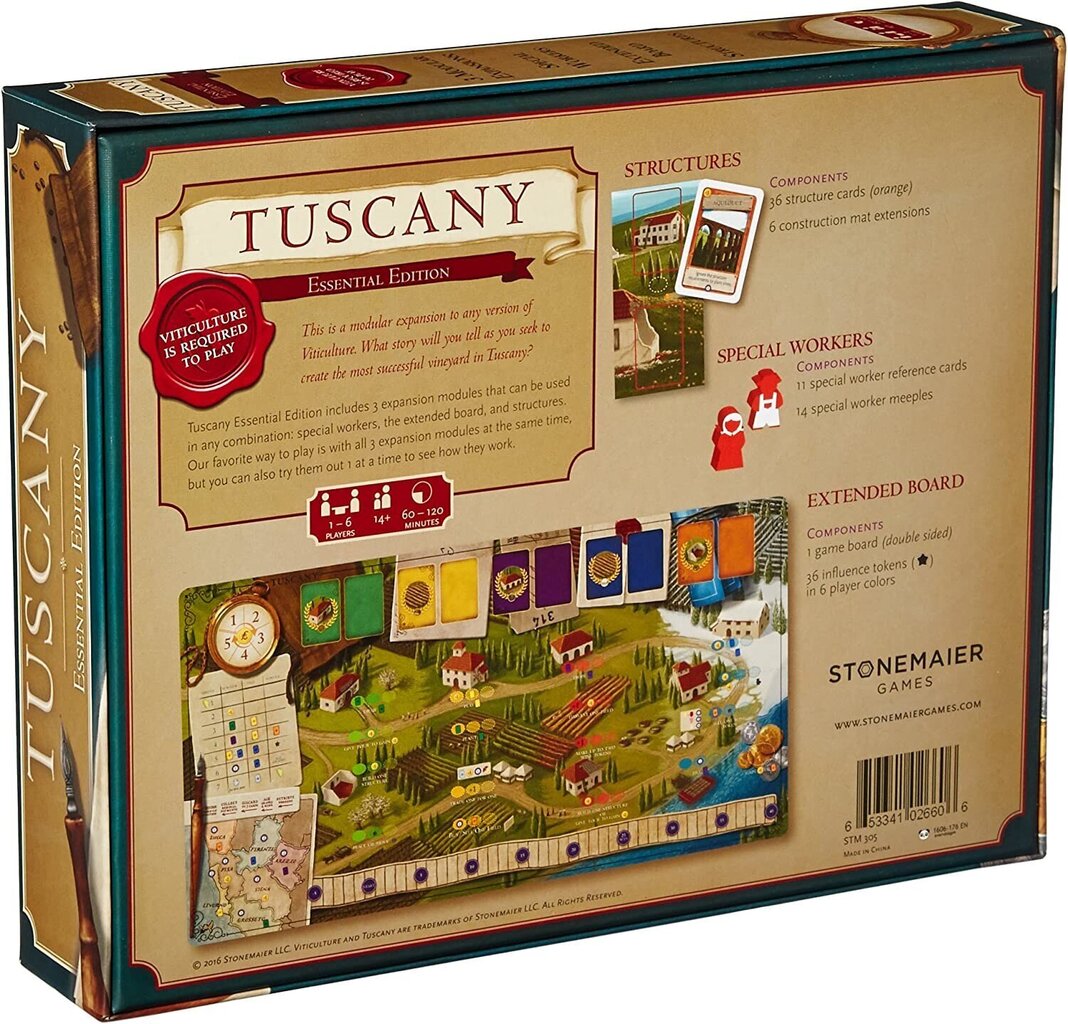 Lautapeli Stonemaier Games Viticulture: Tuscany Essential Edition, EN hinta ja tiedot | Lautapelit ja älypelit | hobbyhall.fi