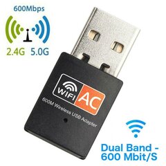 USB WiFi -kaksikaistasovitin 802.11ac / 600mbps / RTL8811cu hinta ja tiedot | Adapterit | hobbyhall.fi