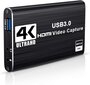 HDMI Video Capture Card 4K@60FPS / USB 3.0 / HDCP 2.2 hinta ja tiedot | Adapterit | hobbyhall.fi