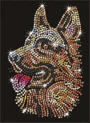 Timanttimosaiikki Sequin Art saksanpaimenkoira, 25 x 34 cm hinta ja tiedot | Timanttimaalaukset | hobbyhall.fi