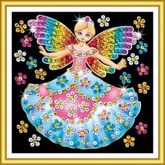 Sequin Art Fairy Princess -askartelupakkaus, 17 x 17 cm hinta ja tiedot | Timanttimosaiikit | hobbyhall.fi