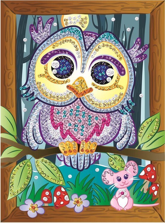 Timanttimosaiikki Sequin Art Hoot the Owl, 25 x 34 cm hinta ja tiedot | Timanttimaalaukset | hobbyhall.fi