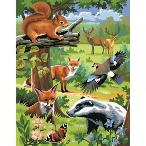 KSG Woodland Animals -maalauskuvat, 30 x 23 cm, 2 kpl. hinta ja tiedot | Maalaa numeroiden mukaan | hobbyhall.fi