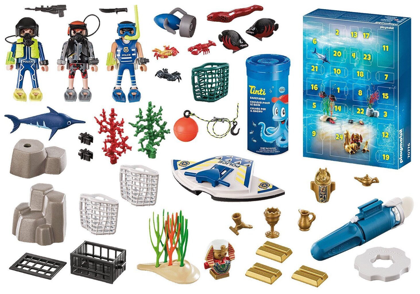 70776 PLAYMOBIL® City Action, Police Water Search Joulukalenteri hinta ja tiedot | LEGOT ja rakennuslelut | hobbyhall.fi