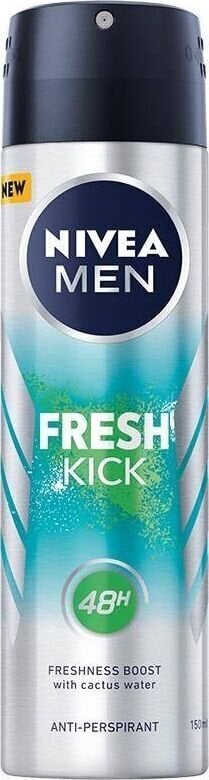Suihkedeodorantti Nivea Men Fresh Kick Antiperspirant, 150 ml hinta ja tiedot | Deodorantit | hobbyhall.fi